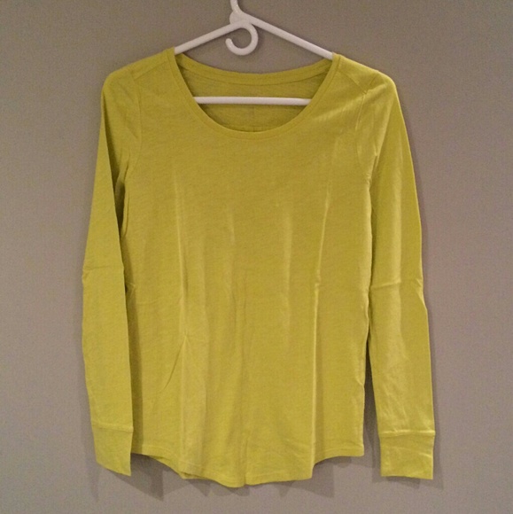 LOFT Long Sleeve Citron Green Yellow Shirt XS - Picture 1 of 4
